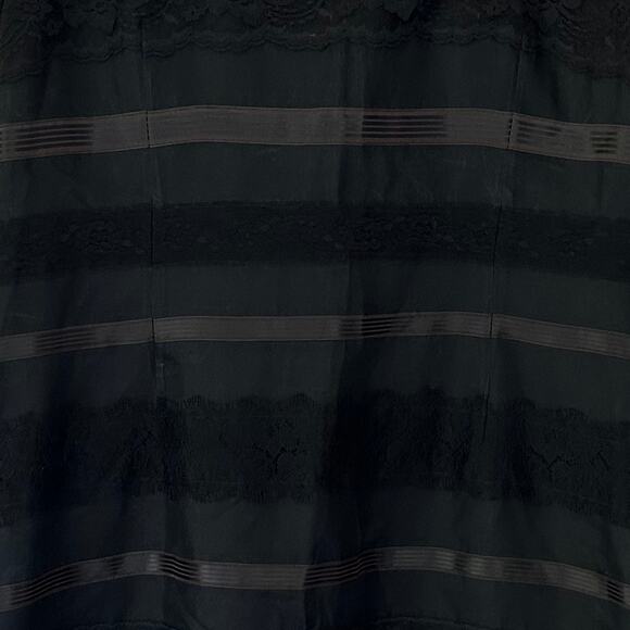 Vintage Maggy London striped silk sheath lace Whimsigoth goth Gothic emo Y2K 14 - Picture 5 of 13